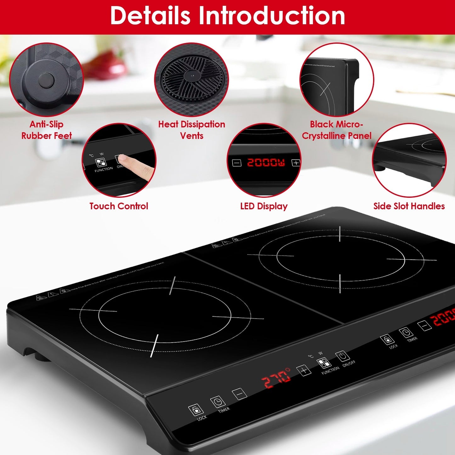 Easix+ DuoHeat - 4000W Double Induction Cooktop